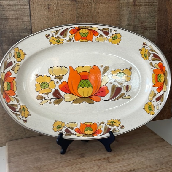 Other - Vintage MCM Sanko Ware Country Flowers platter